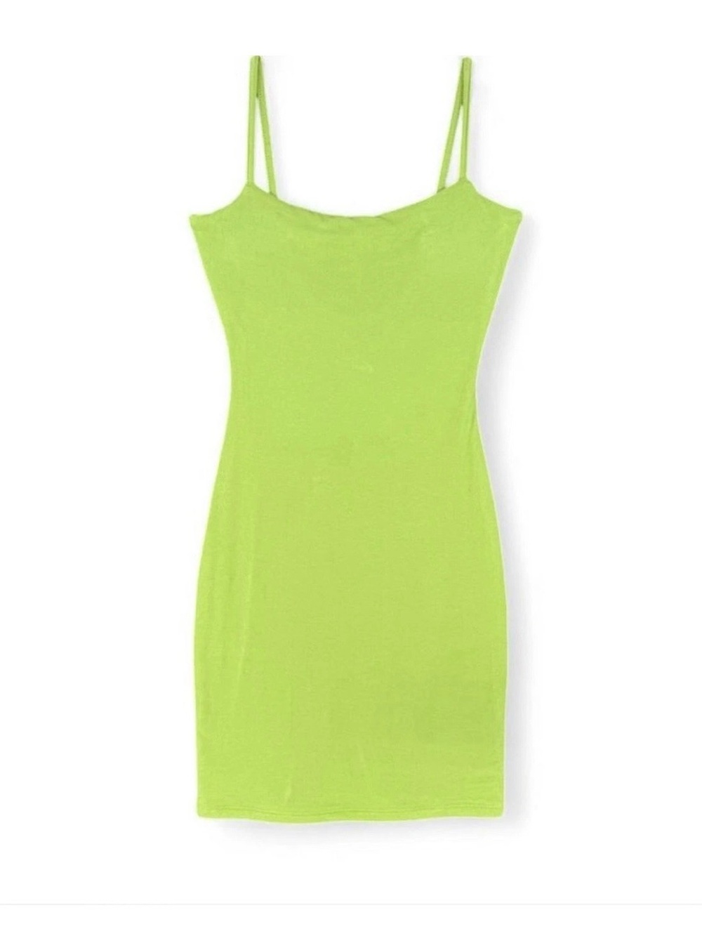 Naked Wardrobe Lime Green Sleeveless Cami Mini Dress Open Back Size S NEW - Picture 2 of 8